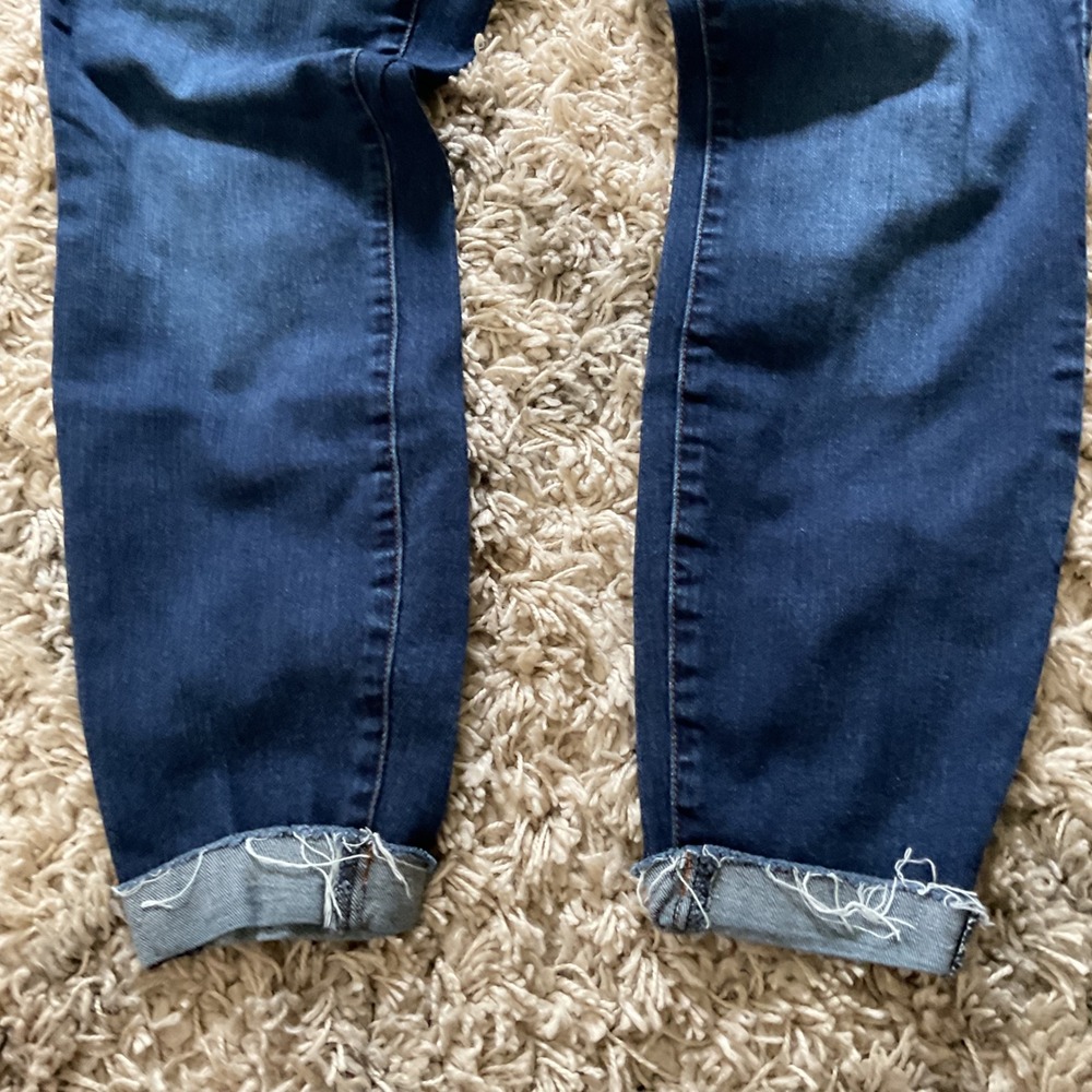 KUT from the Kloth Carlo Ankle Skinny Jeans Dark Wash Raw Hem Womens 12 - Picture 9 of 10